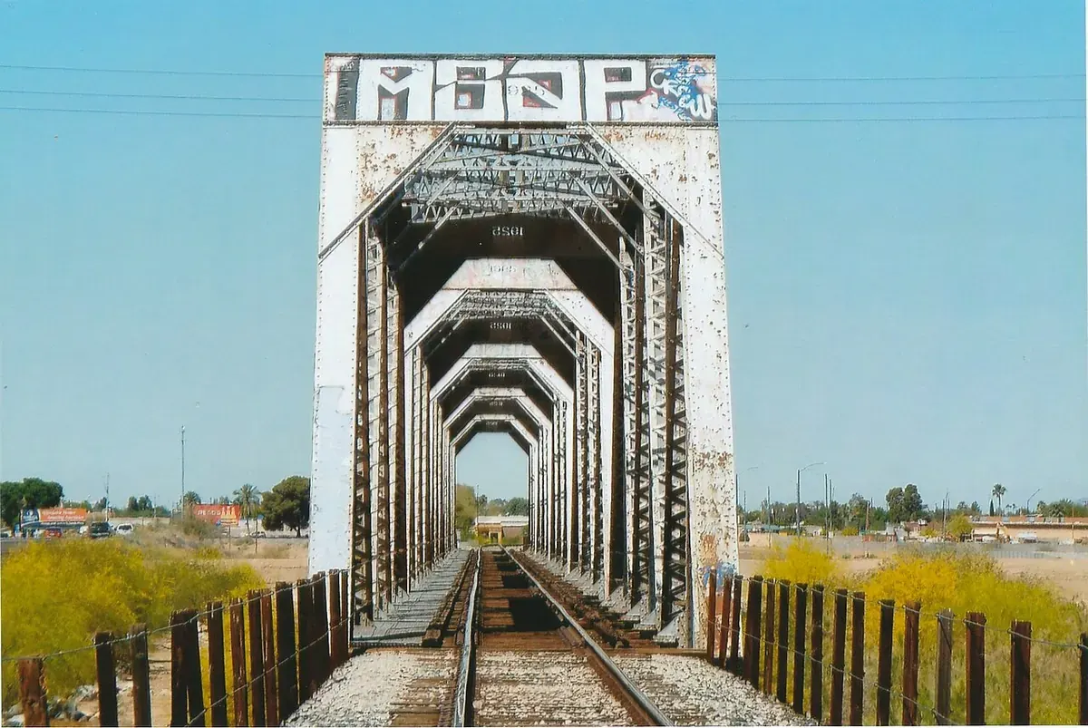The historic Union Pacific railroad bridge in Avondale, Arizona