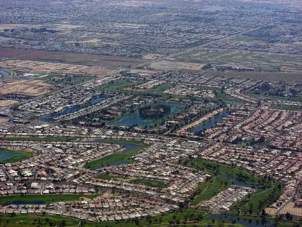 Aerial view of neighborhoods in Chandler, Arizona